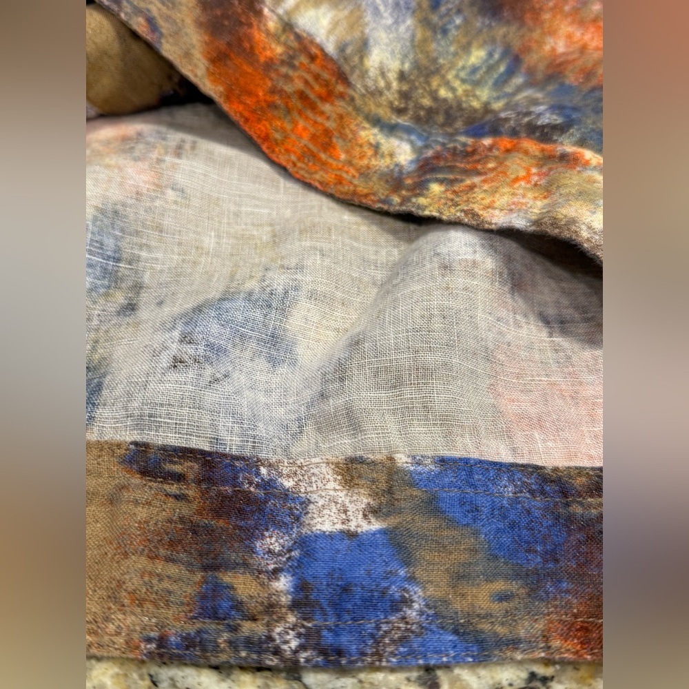 Multiples linen button up jacket abstract multico… - image 5